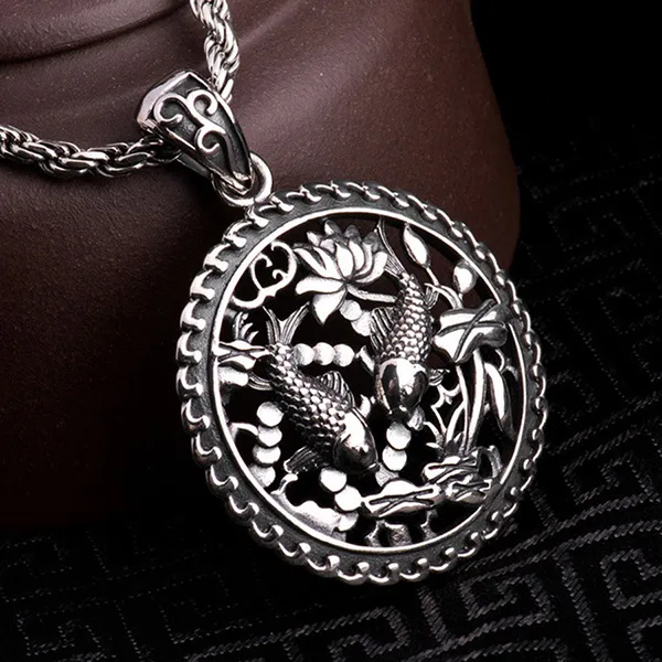 Mặt Dây Chuyền Nam Lili Jewelry Hình Song Ngư Amias LILI_079764 Màu Bạc