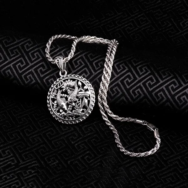Mặt Dây Chuyền Nam Lili Jewelry Hình Song Ngư Amias LILI_079764 Màu Bạc