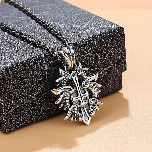 Mặt Dây Chuyền Nam Lili Jewelry Hình Thánh Giá Cách Điệu Devon LILI_079819 Màu Bạc - Trang sức - Vua Hàng Hiệu