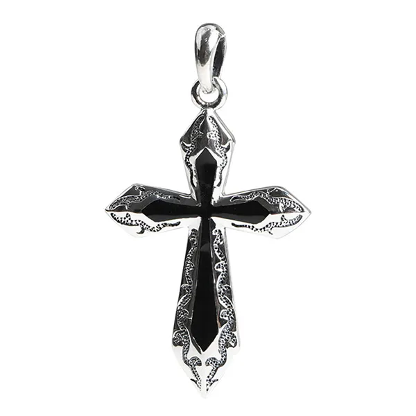 Mặt Dây Chuyền Nam Lili Jewelry Hình Thánh Giá Larry LILI_080337 Màu Bạc/Đen - Trang sức - Vua Hàng Hiệu