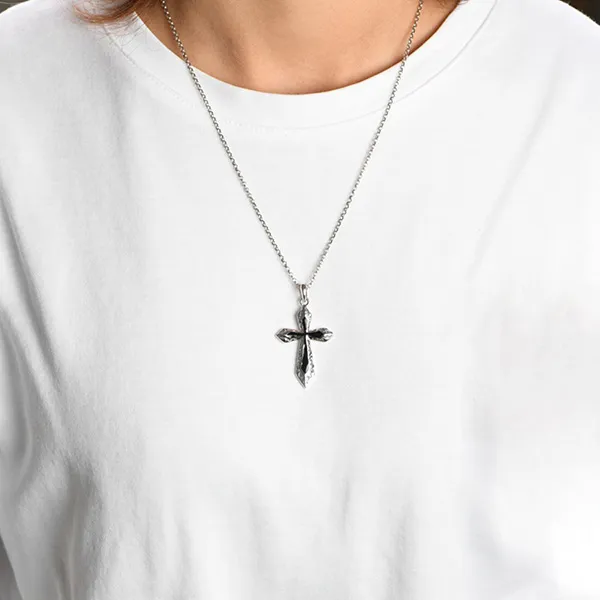 Mặt Dây Chuyền Nam Lili Jewelry Hình Thánh Giá Larry LILI_080337 Màu Bạc/Đen - Trang sức - Vua Hàng Hiệu