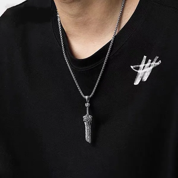 Mặt Dây Chuyền Nam Lili Jewelry Hình Thanh Kiếm Gãy Cristian LILI_077444 Màu Bạc