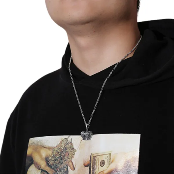 Mặt Dây Chuyền Nam Lili Jewelry Hộp Vương Miện Đóng Mở Kanan LILI_076107 Màu Bạc/Đen - Trang sức - Vua Hàng Hiệu