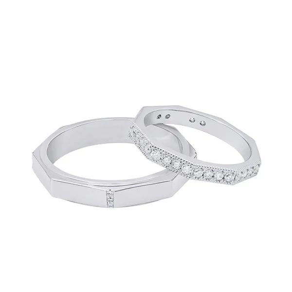 Nhẫn Đôi Morina Aurum Lumina Eterna C4532 Màu Bạc