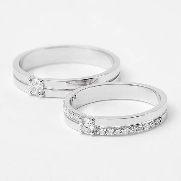 Nhẫn Đôi Morina Aurumis Luminara C4291 Màu Bạc