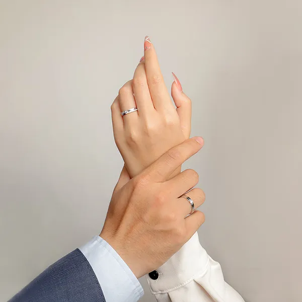 Nhẫn Đôi Morina Aurumis Luminara C4291 Màu Bạc