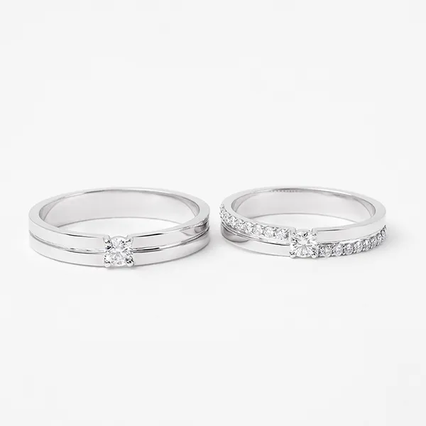 Nhẫn Đôi Morina Aurumis Luminara C4291 Màu Bạc