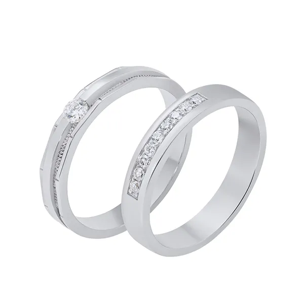 Nhẫn Đôi Morina Aurumis Luminara C4440 Màu Bạc