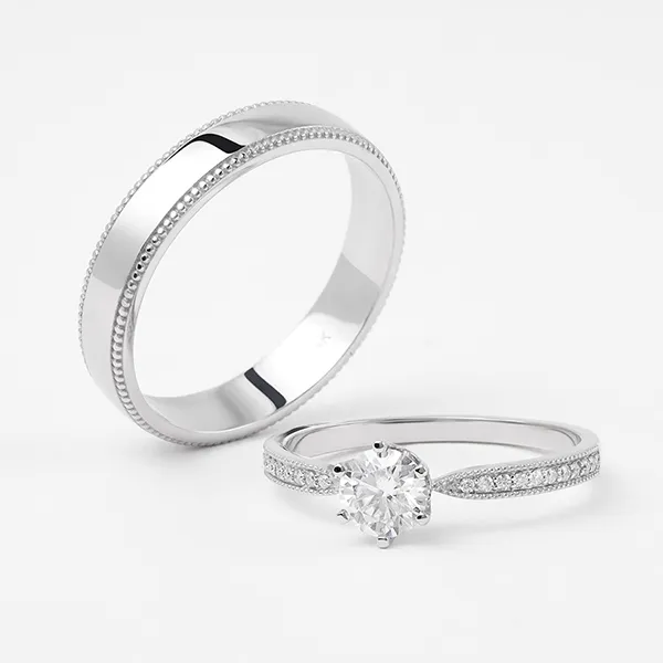 Nhẫn Đôi Morina Elysia Amorette C4533 Màu Bạc