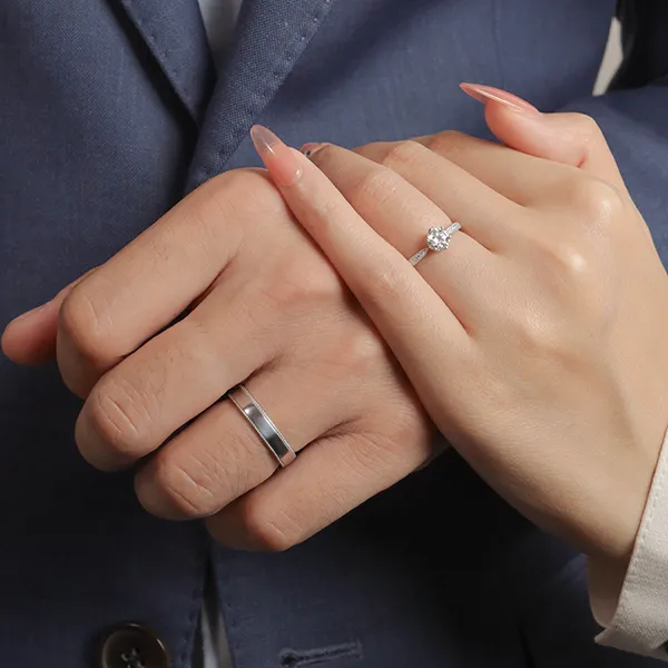 Nhẫn Đôi Morina Elysia Amorette C4533 Màu Bạc