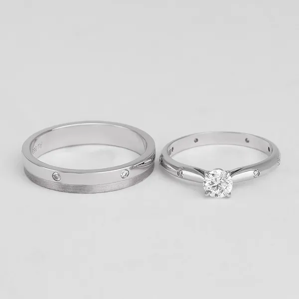 Nhẫn Đôi Morina Lumière Éterno C4912 Màu Bạc