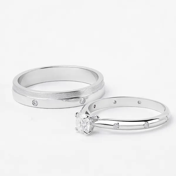 Nhẫn Đôi Morina Lumière Éterno C4912 Màu Bạc
