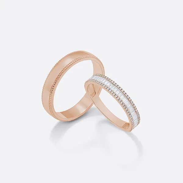 Nhẫn Đôi Morina Aurelia Stellaris C4347 Màu Vàng Hồng