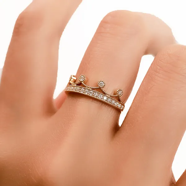 Nhẫn Nữ Morina Moissanite Pave N3640 Màu Vàng Gold - Trang sức - Vua Hàng Hiệu
