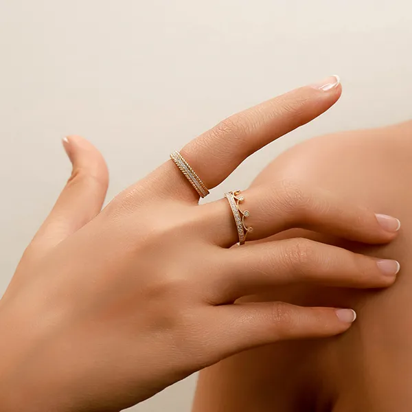 Nhẫn Nữ Morina Moissanite Pave N3640 Màu Vàng Gold - Trang sức - Vua Hàng Hiệu