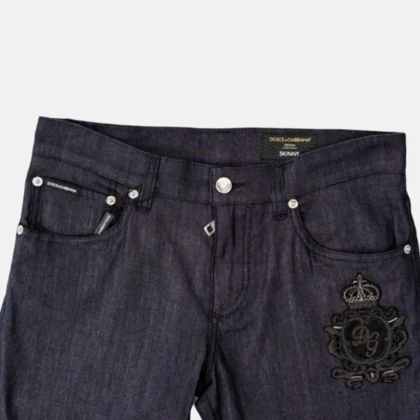 Quần Jean Nam Dolce & Gabbana D&G In Blue Denim With Logo Embroidered GYD2LZ FURHB B6712 Màu Xanh Đen Size 44 - Thời trang - Vua Hàng Hiệu