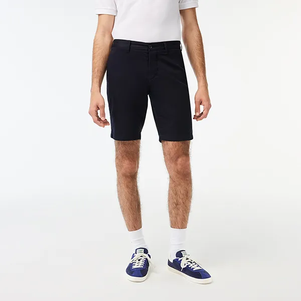 Quần Short Nam Lacoste Slim Fit Stretch Cotton Shorts FH2647 51 HDE Màu Xanh Đen Size 32
