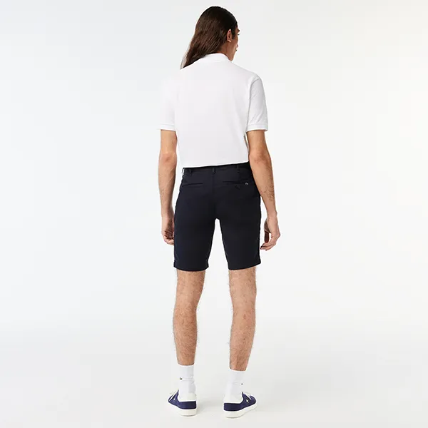 Quần Short Nam Lacoste Slim Fit Stretch Cotton Shorts FH2647 51 HDE Màu Xanh Đen Size 32