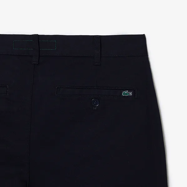 Quần Short Nam Lacoste Slim Fit Stretch Cotton Shorts FH2647 51 HDE Màu Xanh Đen Size 32