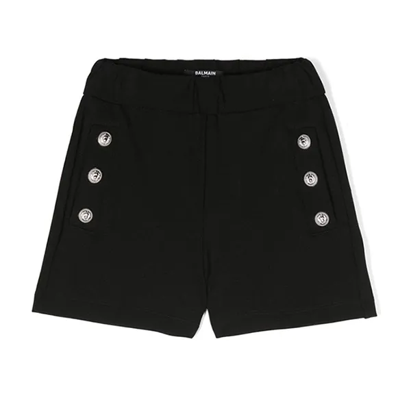 Quần Short Trẻ Em Balmain Paris Kids BV6A99 J0371 930 Màu Đen Size 13