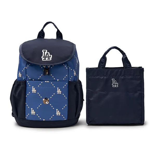 Set Balo + Túi Xách Trẻ Em MLB Diamond Monogram Monobear Colorblock LA 7ABKC015N-07NYS Màu Xanh Navy - Túi xách - Vua Hàng Hiệu