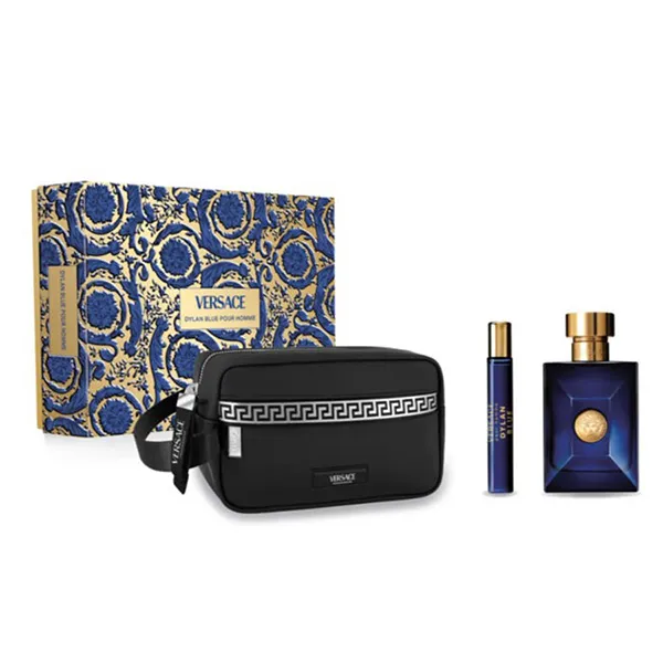 Set Nước Hoa Nam Versace Pour Homme Dylan Blue EDT 3 Món (100ml + 10ml + Túi)
