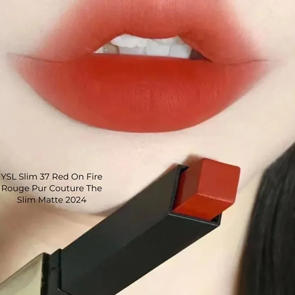 Set Son Yves Saint Laurent YSL Rouge Shine 130 Burnt Suede + Slim 37 Red On Fire The Slim Matte Và Nước Hoa Libre EDP Mini 7.5ml - Son Môi - Vua Hàng Hiệu