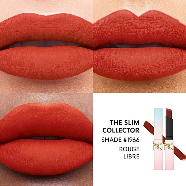 Set Son Yves Saint Laurent YSL The Slim 1966 Đỏ Đất + Loveshine Candy Glow 7B Hồng Nude Valentine's Day