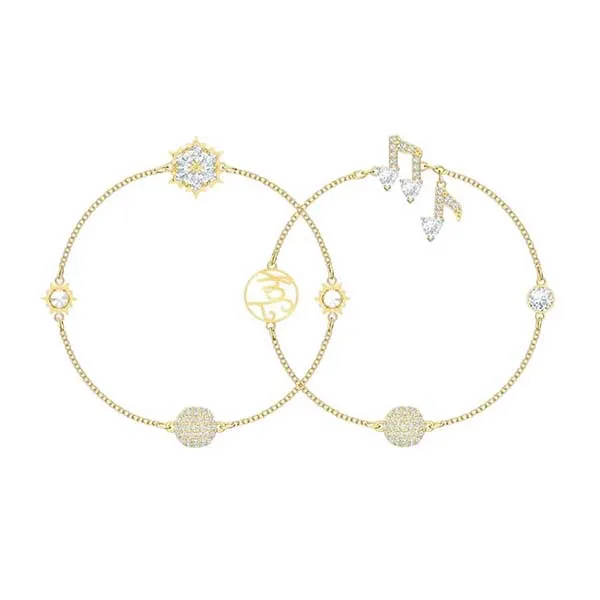 Set Vòng Đeo Tay Nữ Swarovski Crystal Remix Collection Strand Gold-Tone Plated 5512434 Màu Vàng