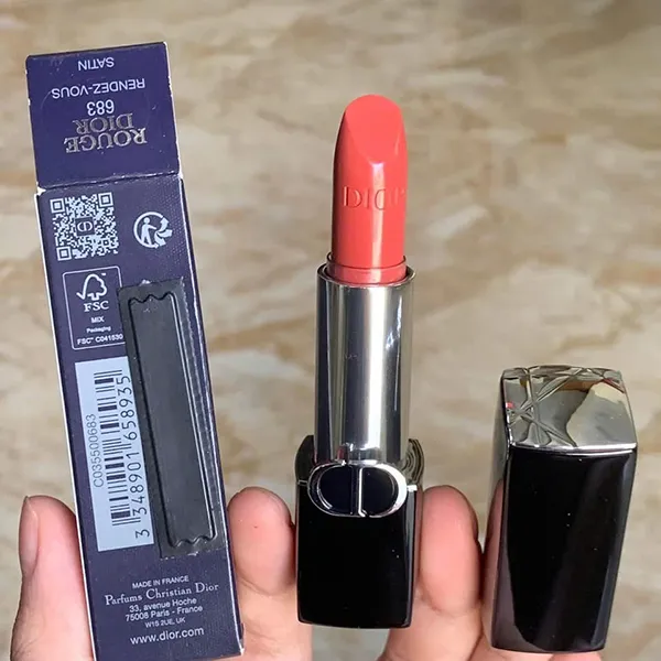 Son Dior Rouge Satin 683 Rendez-Vous Màu Hồng Đất C_NKT