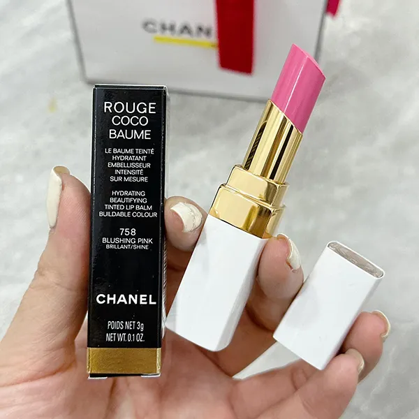Son Dưỡng Chanel Rouge Coco Baume Shiny 758 Blushing Pink Màu Hồng