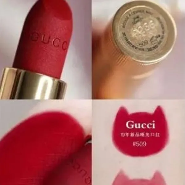 Son Lì Gucci Rouge À Lèvres Voile Mat Màu 509 Janie Scarlet Màu Đỏ Lạnh - Son Môi - Vua Hàng Hiệu