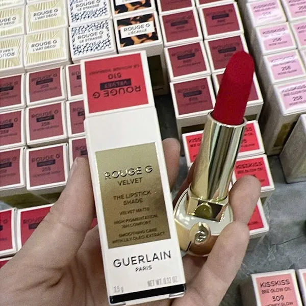 Son Guerlain Rouge G Velvet 510 Le Rouge Vibrant Màu Đỏ Tươi