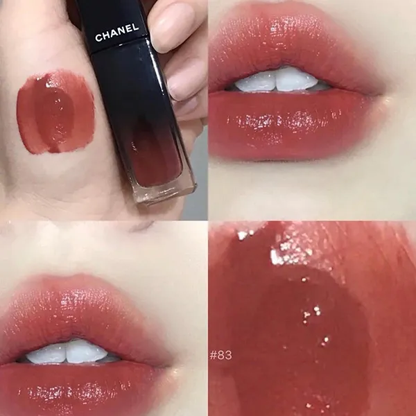 Son Kem Chanel Rouge Allure Laque 83 Beige Secret Màu Nâu Đỏ Đất 5.5ml