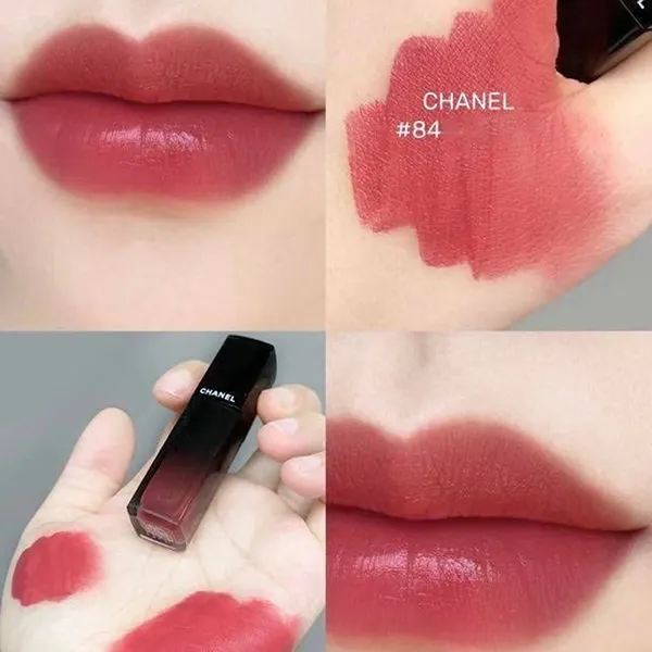 Son Kem Chanel Rouge Allure Laque 84 Rose Ambigu Màu Đỏ Hồng Đào 5.5ml - Son Môi - Vua Hàng Hiệu