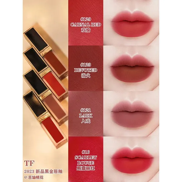 Son Kem Tom Ford Liquid Lip Luxe Matte 123 Devoted Màu Đỏ Đất