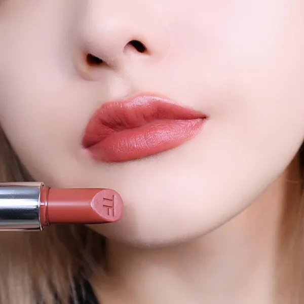 Son Tom Ford Limited Edition Black Lacquer Lip Color Matte 100 Màu Nâu Cam Đất - Son Môi - Vua Hàng Hiệu