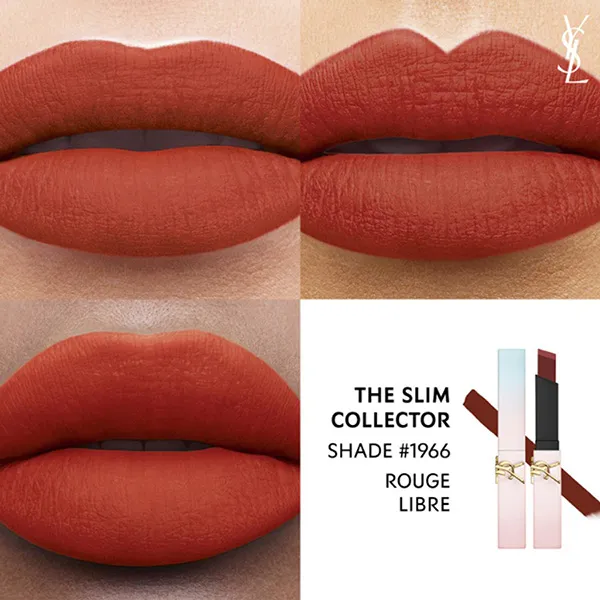 Son Yves Saint Laurent YSL The Slim Leather-Matte 1966 Rouge Libre Màu Đỏ Đất