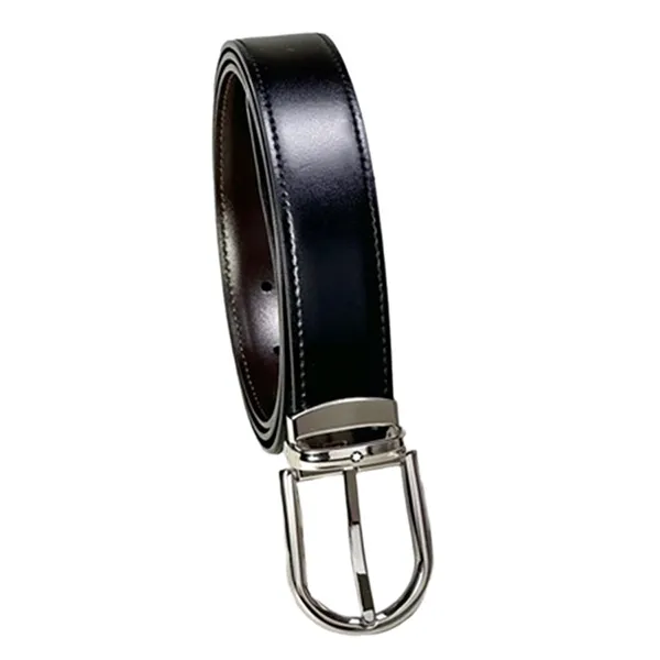 Thắt Lưng Nam Montblanc Horseshoe SH Palladium 30mm Leather Belt Màu Nâu - Thắt lưng - Vua Hàng Hiệu
