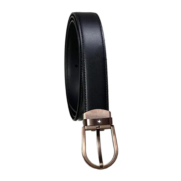 Thắt Lưng Nam Montblanc Stainless Steel Matt Pin Black 30mm Leather Belt Màu Nâu - Đen - Thắt lưng - Vua Hàng Hiệu