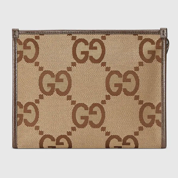 Túi Cầm Tay Gucci Jumbo GG Pouch Camel 699318 UKMBG 2572 Màu Nâu - Túi xách - Vua Hàng Hiệu