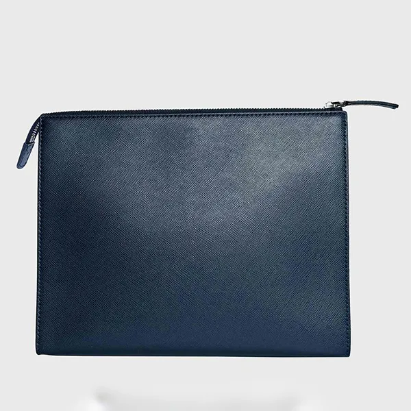 Túi Cầm Tay Nam MontbLanc Sartorial Navy Clutch Bag Pochette MB 126055 Màu Xanh Navy N-MS