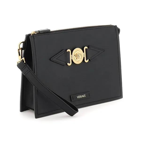 Túi Cầm Tay Nam Versace Medusa Biggie Pouch Màu Đen