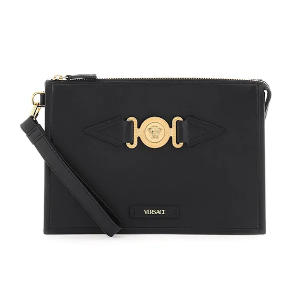 Túi Cầm Tay Nam Versace Medusa Biggie Pouch Màu Đen