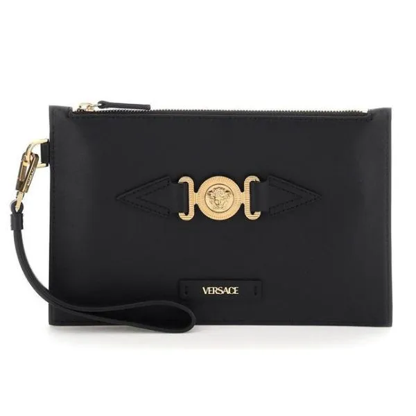 Túi Cầm Tay Unisex Versace Medusa Biggie Pouch Màu Đen