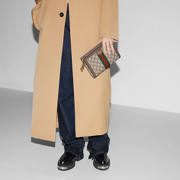 Túi Đeo Chéo Gucci Ophidia Super Mini Bag Màu Nâu Be