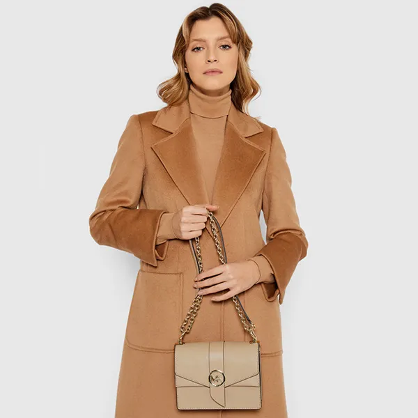 Túi Đeo Chéo Michael Kors MK Greenwich Saffiano Leather Crossbody Bag Beige 32T1LGRC5L Màu Be