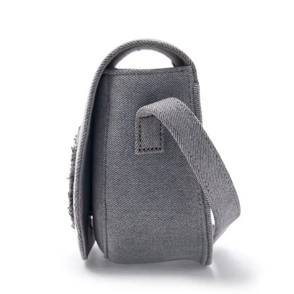 Túi Đeo Chéo MLB Lettering Vintage Denim Crossbody Bag New York Yankees 3ACRVD15N-50GRS Màu Xám