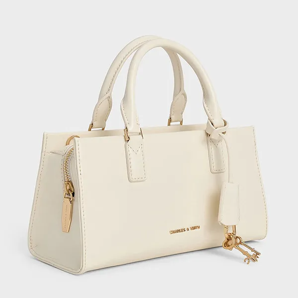 Túi Đeo Chéo Nữ Charles & Keith CNK Mini Kerry Tote Bag Cream CK2-30271481 Màu Trắng