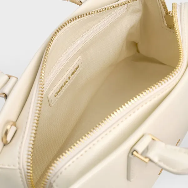 Túi Đeo Chéo Nữ Charles & Keith CNK Mini Kerry Tote Bag Cream CK2-30271481 Màu Trắng